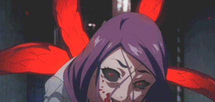 #东京食尸鬼# 赫包位置在肾脏附近，有较强的再生能力，属于攻击力高但防御力较弱的攻击性赫子。通常为几条长有鳞片的触手状，重量和硬度均在中游。