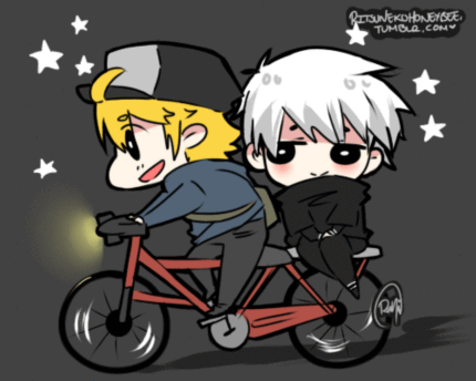 #东京食尸鬼# 金木，我来接你回家啦。好萌啊！！画师：ritsunekohoneybee