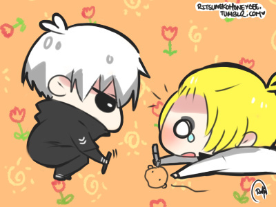 #东京食尸鬼# 金木教纳基画壁虎。眼罩，你真是个暖男！！画师：ritsunekohoneybee