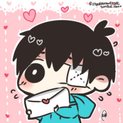 #东京食尸鬼# 金木研/佐佐木的情人节头像。看到这么萌的他，仿佛可以忘记一切痛苦！要好好活下去啊！！！感谢汤不热画师：ritsunekohoneybee