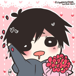 #东京食尸鬼# 金木研/佐佐木的情人节头像。看到这么萌的他，仿佛可以忘记一切痛苦！要好好活下去啊！！！感谢汤不热画师：ritsunekohoneybee