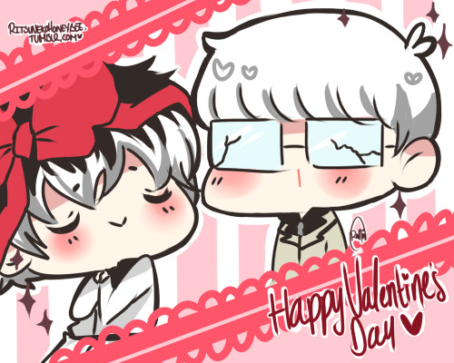 #东京食尸鬼# 情人节贺图，画风萌萌哒！小天使你开心就好！画师：ritsunekohoneybee