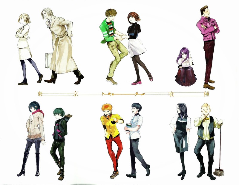 #东京食尸鬼# 小说第三卷封面人物合集扫图。画风超赞！CP都帮我们配好了，官逼同啊！！！！