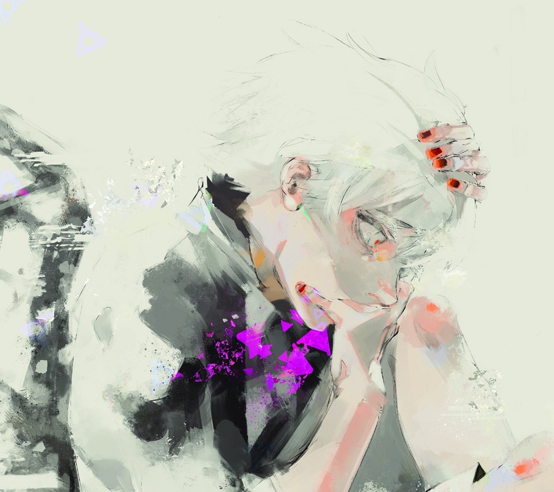 #东京食尸鬼# 第二季ED限量版光盘的封面扫图。无水印版。图1头像尺寸，图2手机壁纸尺寸。