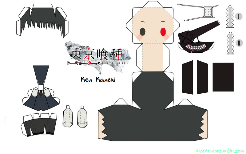 #东京食尸鬼# 汤主：minterwint是一个纸盒人谜，做了不少纸盒人的模型。分享一些东京食尸鬼的人物模型给大家。