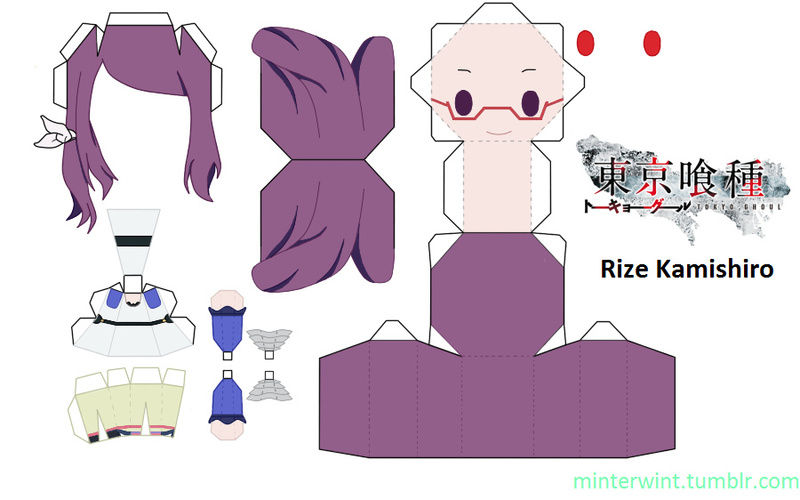 #东京食尸鬼# 汤主：minterwint是一个纸盒人谜，做了不少纸盒人的模型。分享一些东京食尸鬼的人物模型给大家。