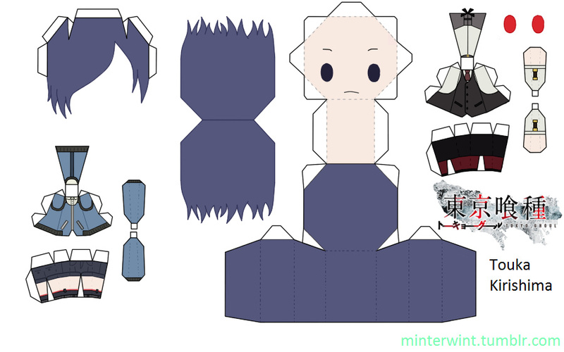 #东京食尸鬼# 汤主：minterwint是一个纸盒人谜，做了不少纸盒人的模型。分享一些东京食尸鬼的人物模型给大家。