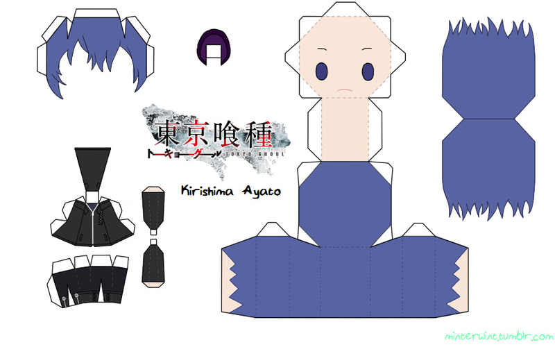 #东京食尸鬼# 汤主：minterwint是一个纸盒人谜，做了不少纸盒人的模型。分享一些东京食尸鬼的人物模型给大家。