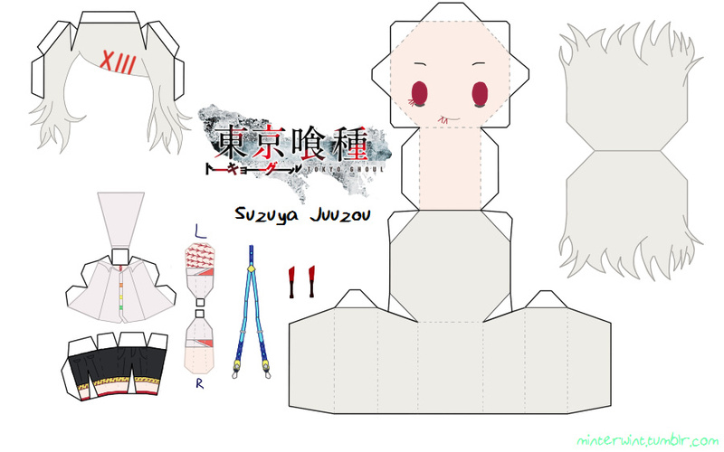 #东京食尸鬼# 汤主：minterwint是一个纸盒人谜，做了不少纸盒人的模型。分享一些东京食尸鬼的人物模型给大家。