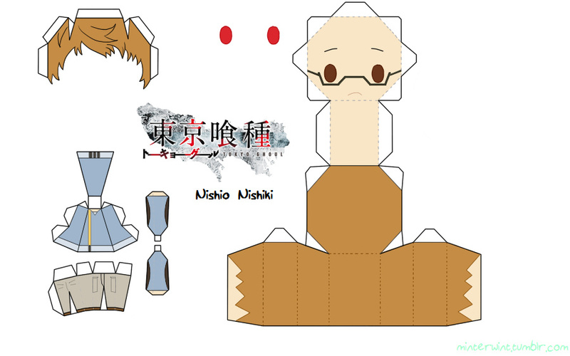 #东京食尸鬼# 汤主：minterwint是一个纸盒人谜，做了不少纸盒人的模型。分享一些东京食尸鬼的人物模型给大家。