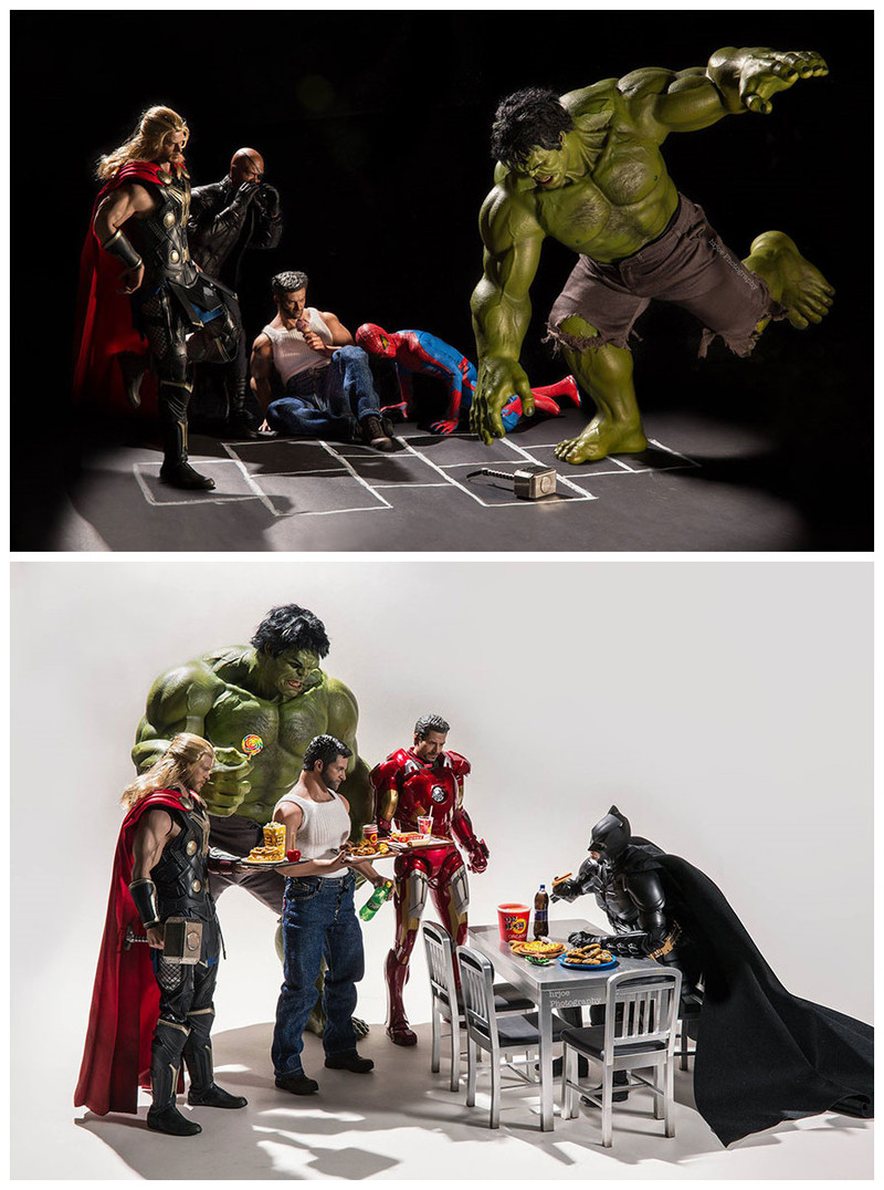 摄影师Edy Hardjo自导自拍的系列：“超级英雄的秘密生活”。脑洞大开，精彩纷呈，值得细细体会背后的故事，感觉不拯救世界的时候她们好寂寞……