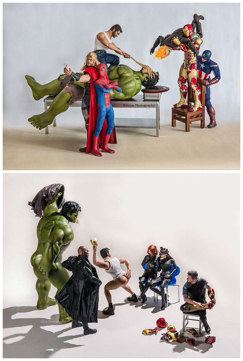 摄影师Edy Hardjo自导自拍的系列：“超级英雄的秘密生活”。脑洞大开，精彩纷呈，值得细细体会背后的故事，感觉不拯救世界的时候她们好寂寞……