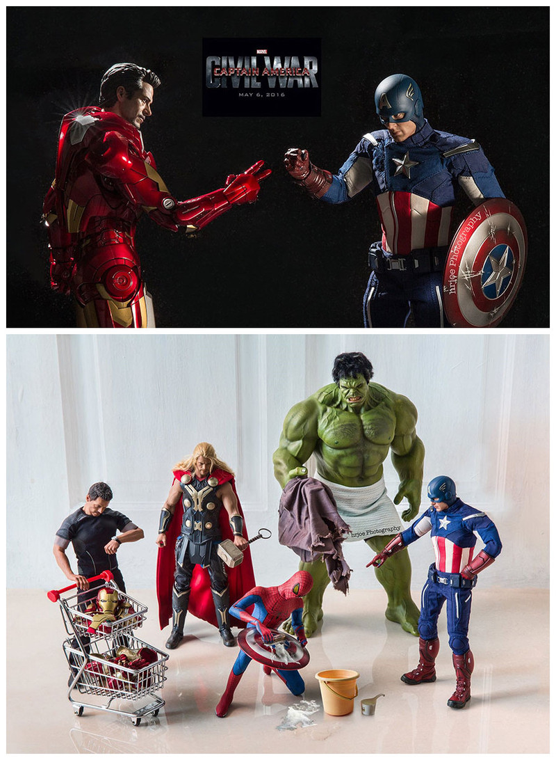 摄影师Edy Hardjo自导自拍的系列：“超级英雄的秘密生活”。脑洞大开，精彩纷呈，值得细细体会背后的故事，感觉不拯救世界的时候她们好寂寞……