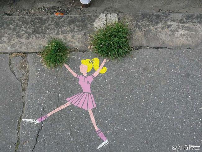 歪国那些有才的街头艺人留下的有点意思的作品，太有才了