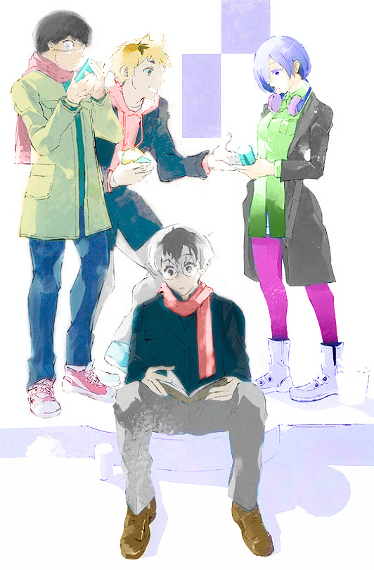 #东京食尸鬼#之前一个官方投票的手稿图。手机尺寸。粉丝自上色。