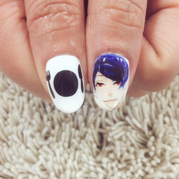 #月山习0303生日快乐# 推主ota_otaaka昨天做的美甲，对痴汉满满的都是爱哦！其实有人问，都是虚拟人物，生日有什么意义？我打一个不是很恰当，但是我觉得挺好的比方：呼吸有什么意义？废话，不呼吸会死啊！那就是啊，他们就是我们心里那一抹不会被污染的空气。