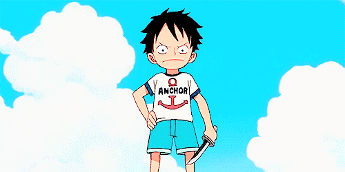 还记得儿时路飞拿着刀对着红发嚷嚷要成为海贼王还在脸上划了个口子立志。这么多年来他还一直坚持着自己最初的梦想，距离目标越来越近！知道自己想要什么，并为此拼搏，这必将是一段无悔的青春！