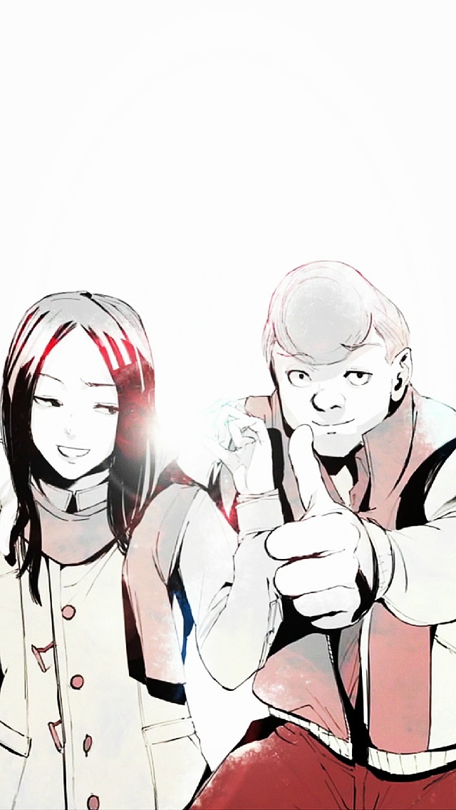 #东京食尸鬼# 动画第10集结尾ED图改图，手机壁纸尺寸。这次的ED设定是过去and现在。所以“过去”可做锁屏壁纸，“现在”作为桌面壁纸。每次打开手机，滑动的一瞬间就提醒自己：过去的终将会过去，用微笑活在当下。