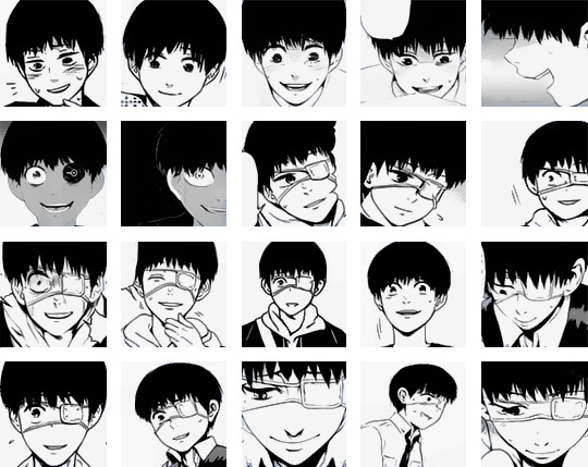 #东京食尸鬼# 还有没有人知道 你的微笑像拥抱 多想藏着你的好 只有我看得到 （漫画中金木的185张笑脸）