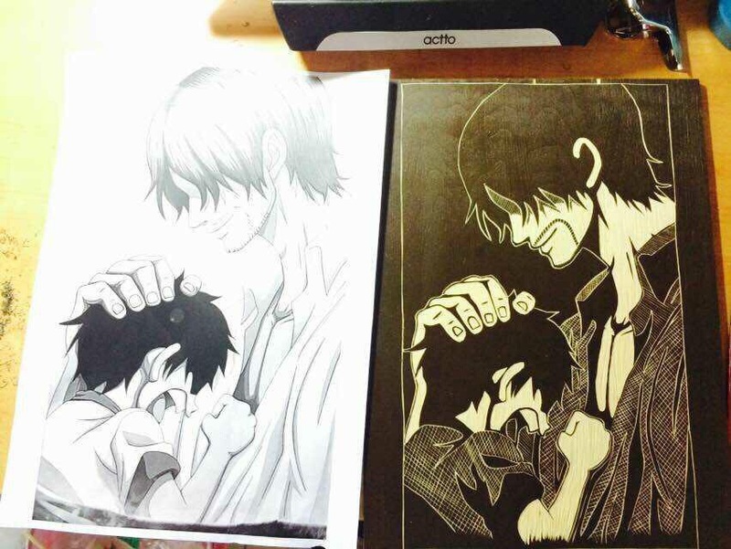 #海贼王#木刻作品，你们来感受下[赞]作者：京城丶倒霉熊