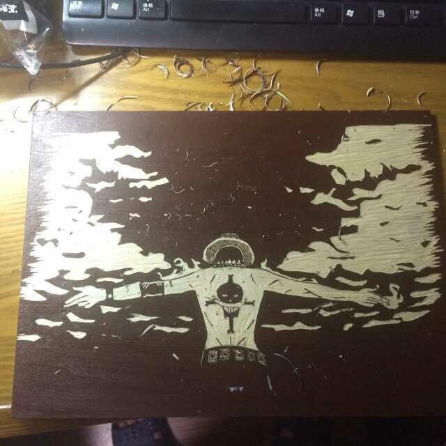 #海贼王#木刻作品，你们来感受下[赞]作者：京城丶倒霉熊