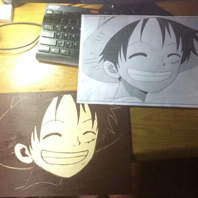 #海贼王#木刻作品，你们来感受下[赞]作者：京城丶倒霉熊