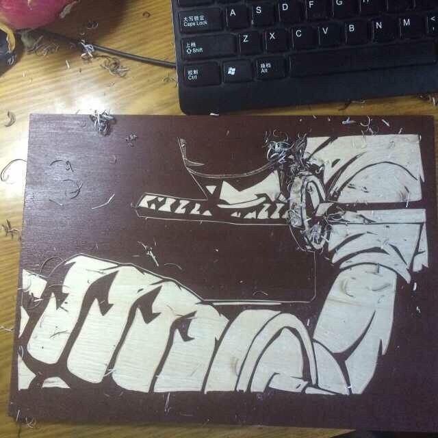 #海贼王#木刻作品，你们来感受下[赞]作者：京城丶倒霉熊