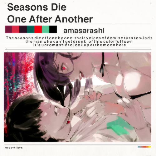 #东京食尸鬼# 第二季动画ED图的部分镜头和对应的配色卡。随手转需。