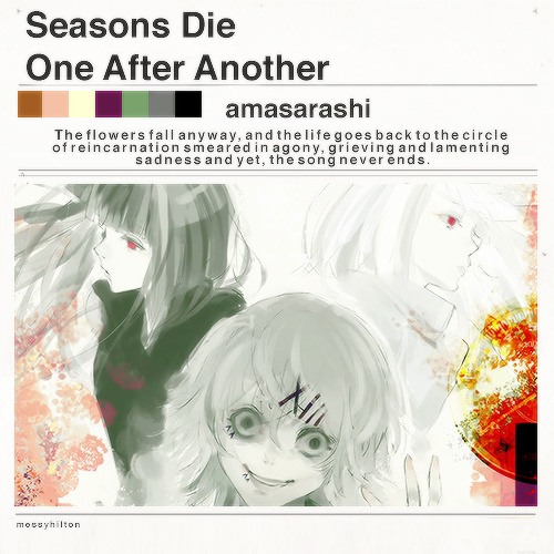 #东京食尸鬼# 第二季动画ED图的部分镜头和对应的配色卡。随手转需。