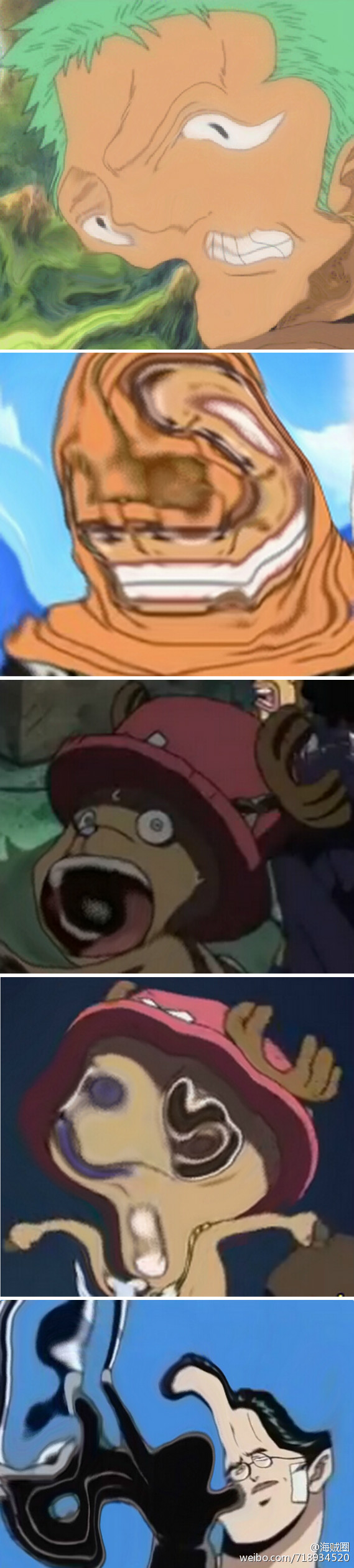 【恶搞】就算涂成这样，我还是能准确分辨出路痴和狸猫的！[笑cry][笑cry][笑cry]（来自Stretchydickadventures）#海贼王#