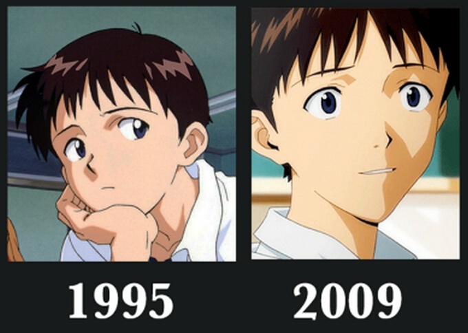 画风对比,果然是时代在进步，但是越长大越难看，越难看越孤单  [思考]