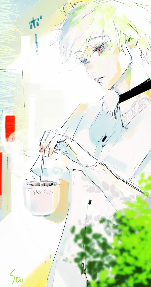 东京食尸鬼作者石田的部分手稿修改图，他的画风在日本动漫家里面算是一个另类吧，个人感觉特别有艺术家的气质！[思考]