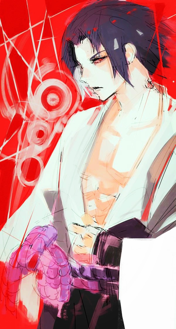 东京食尸鬼作者石田的部分手稿修改图，他的画风在日本动漫家里面算是一个另类吧，个人感觉特别有艺术家的气质！[思考]