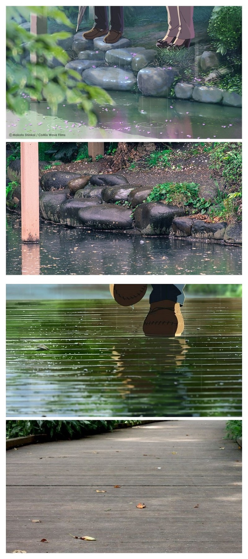 画美风景更美，二次元三次元完美的令人心悸，有没有成为画中人的冲动^_^---出自新海诚的动画【言叶之庭】