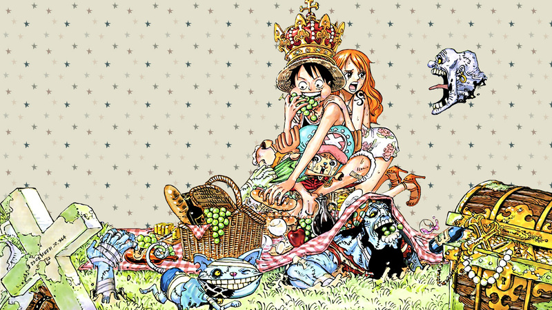 海贼王壁纸分享 路飞娜美[怒骂][哈哈]