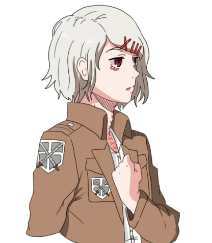 东京食尸鬼铃屋什造版进击的巨人，第一张神似艾伦，第二张好像三笠呀，小心后颈哟^_^