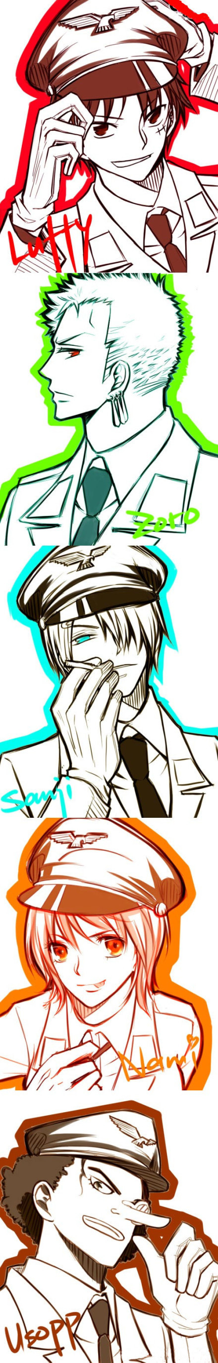 海军军装版草帽海贼团 [花心]