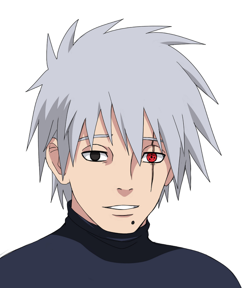 卡卡西森森面罩前后对比图(￣ε￣*)