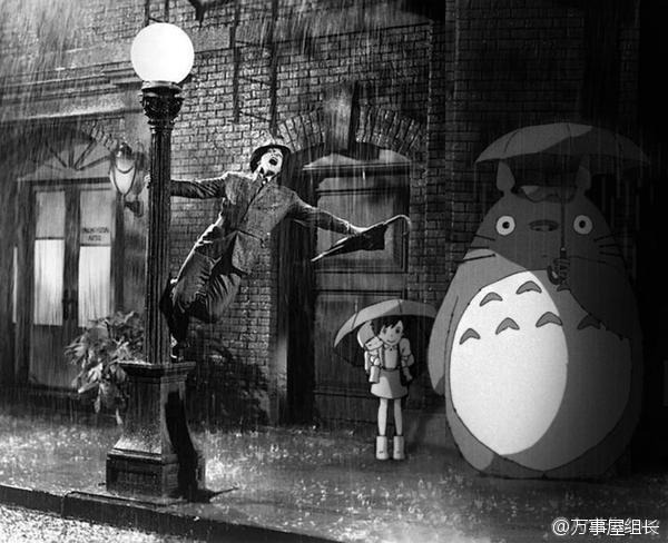 #二次元三次元#历史照片遭遇动漫人物，次元墙的开裂，毫无违和感，第四张千寻和无脸男与周围群众演员配合的简直是天衣无缝~m(_ _)m