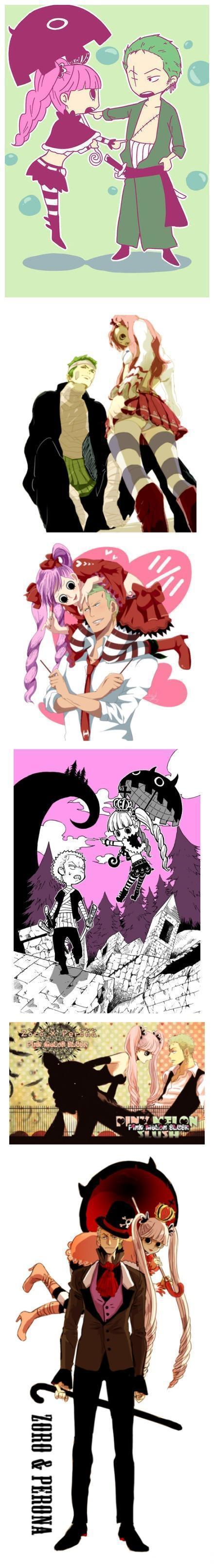 曾一度希望佩罗娜上船做侦查员……直到看到布鲁克灵魂出窍才明白希望已破灭……
命中注定……索隆是罗宾的人
除了娜美就是幽灵公主和他最配