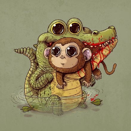 芝加哥艺术家Alex Solis把食物链画面用萌萌哒画风表达！大家来感受下m(_ _)m