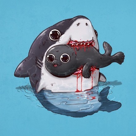 芝加哥艺术家Alex Solis把食物链画面用萌萌哒画风表达！大家来感受下m(_ _)m