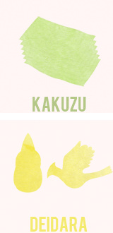 晓组织各成员logo
话说佩因不应该是pain么..是我记错了吗[晕]
最后这个obito虐到[痛哭]