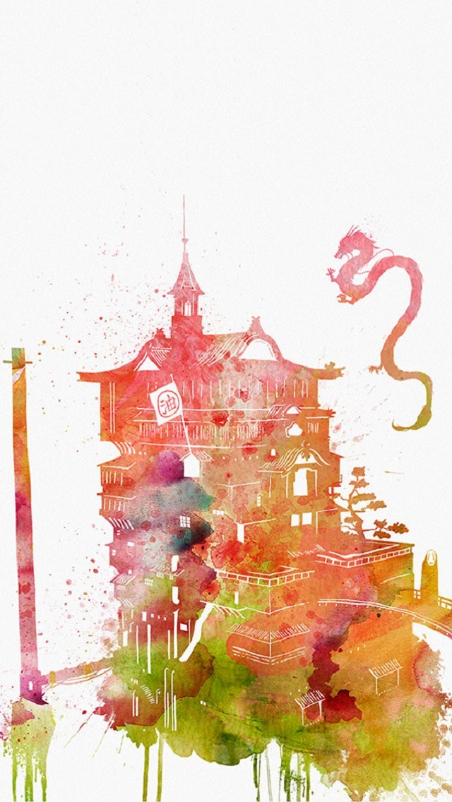 宫崎骏手机壁纸 水彩风格,超好看的o(≧口≦)o