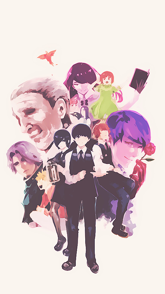 分享一组东京食尸鬼小说封面的手机壁纸，高.清.无.水.印