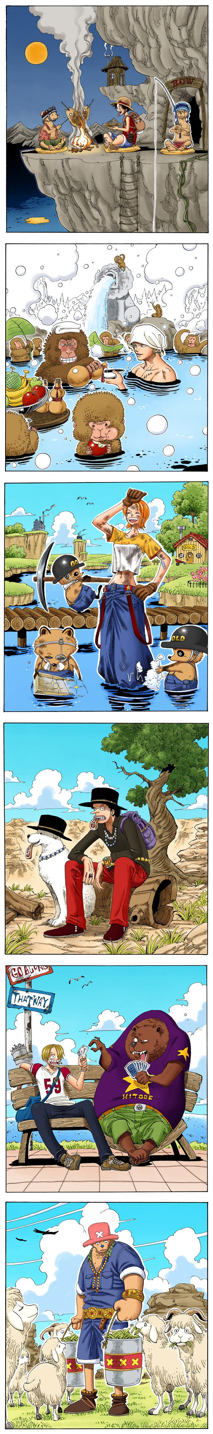 #海贼王#  漫画扉页——草帽一伙