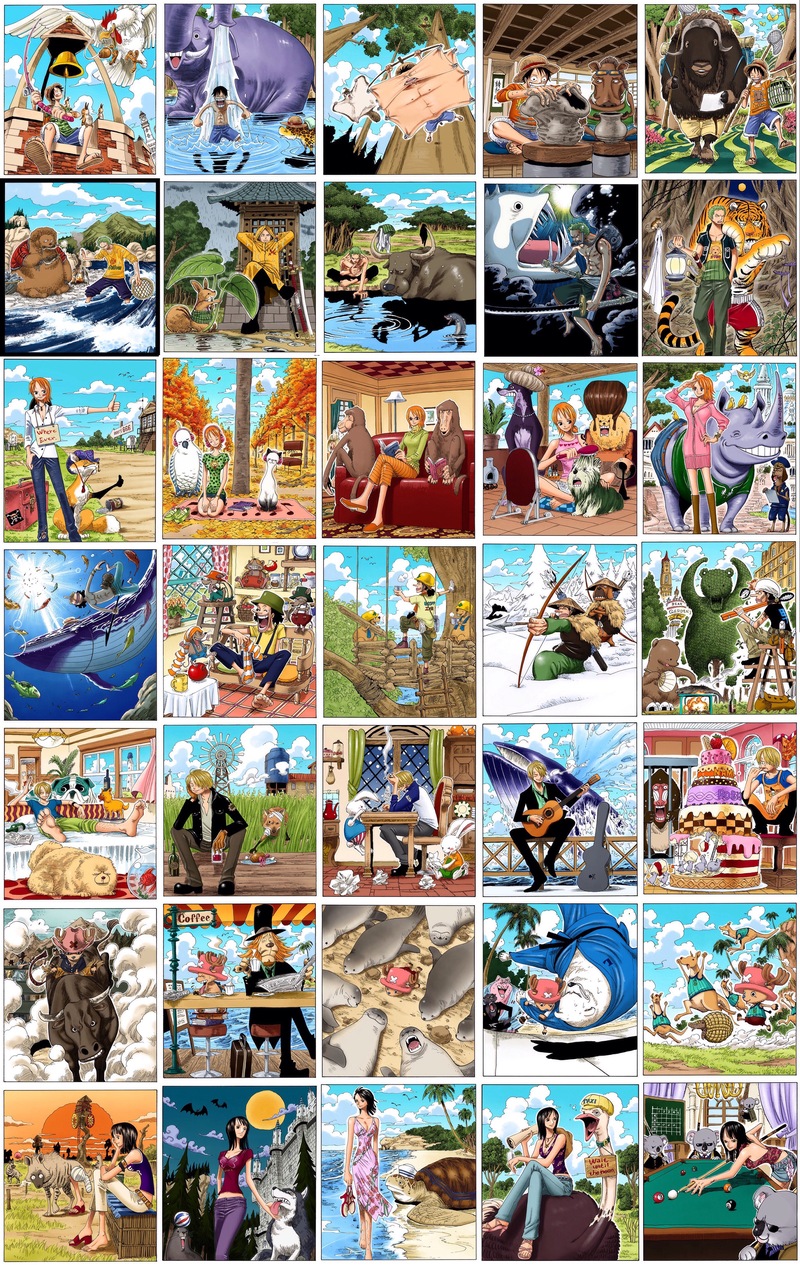 #海贼王#  漫画扉页——草帽一伙