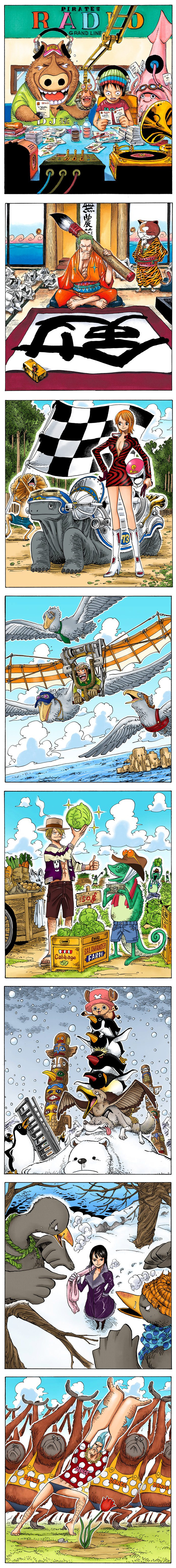 #海贼王#  漫画扉页——草帽一伙