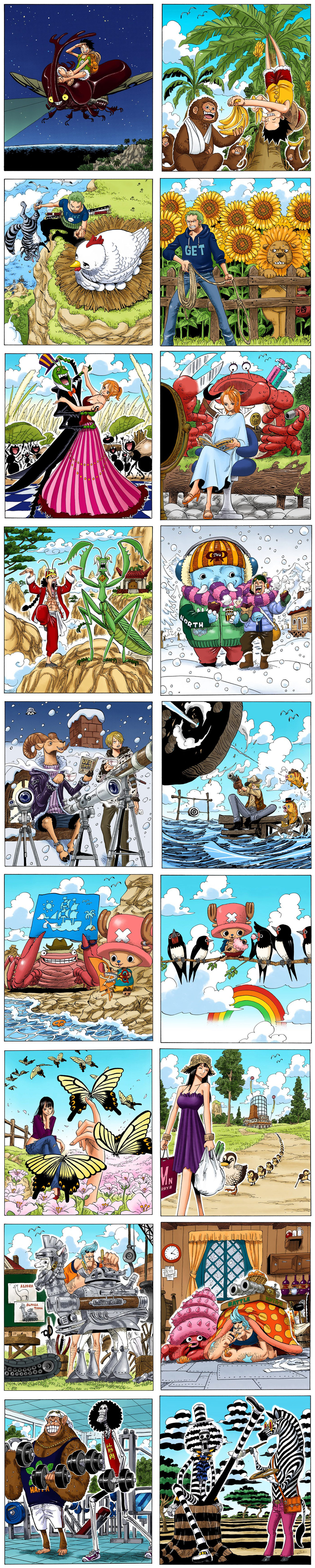 #海贼王#  漫画扉页——草帽一伙