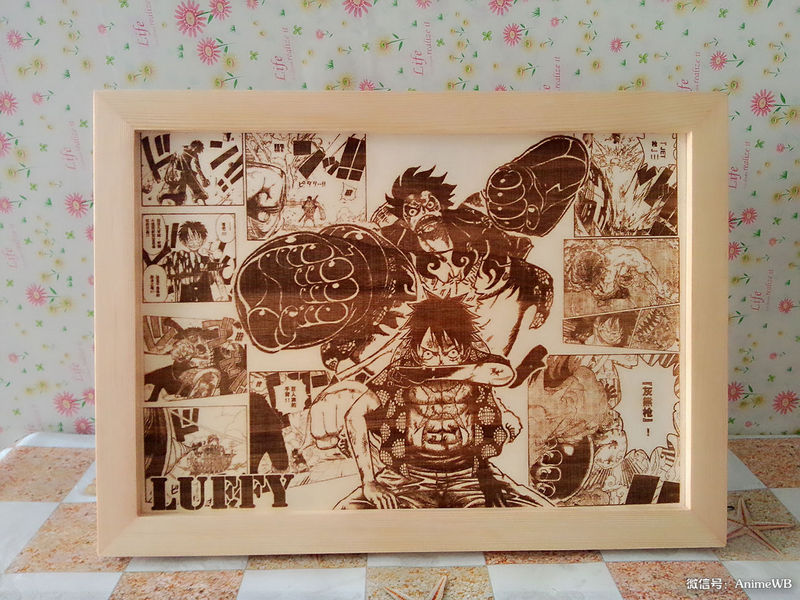 #海贼王#海圈定制木板画，激光雕刻，桌面高大上摆饰，诸君可愿来一套？购买链接：http://t.cn/R4wJG0w